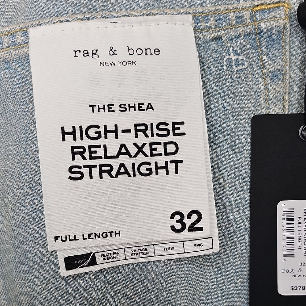 rag & bone Shea High Rise Relaxed Straight Jeans - Size 32 - Picture 6 of 9